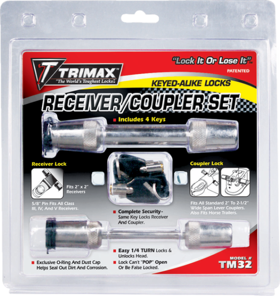 Premium Coupler And Receiver Lock Set Chrome, 3, nordicamoto.ro