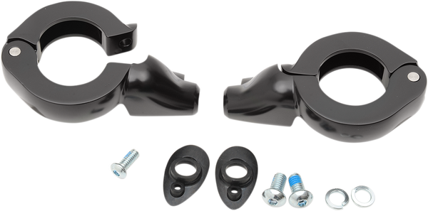 Turn Signal Fork Clamps Black, Gloss, 1, nordicamoto.ro
