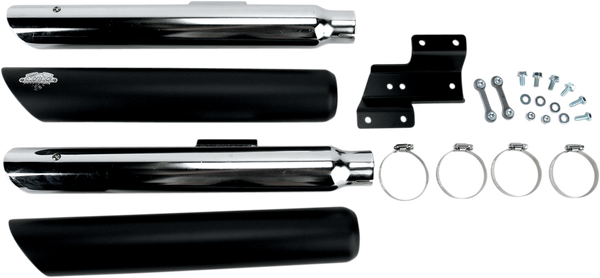 3(r) Round Twin Slash Slip-on Mufflers Black, 1, nordicamoto.ro