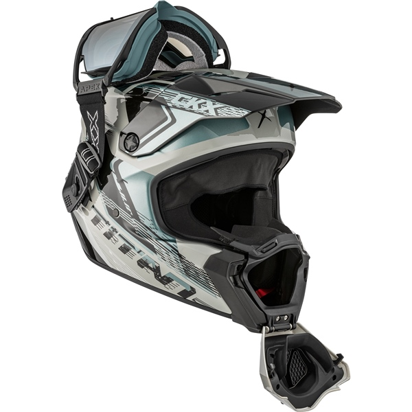 CKX Helmet Titan AMS Concordia Grey Gloss + Goggles M-2