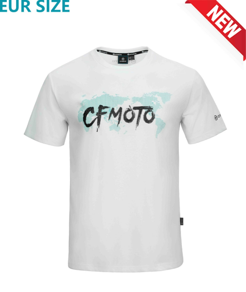 TRICOU CFMOTO CASUAL CREW NECK ALB/ALBASTRU, 2, nordicamoto.ro