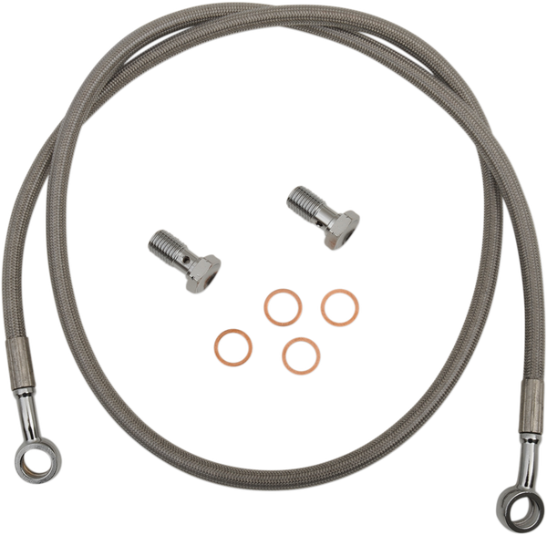 Extended Length Brake Line Silver Oversize [+152 mm (6'')], 1, nordicamoto.ro
