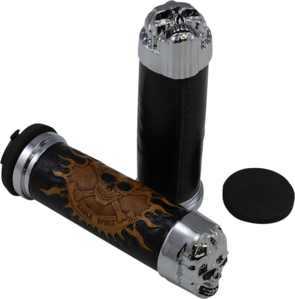 Skull Grips Black, 2, nordicamoto.ro
