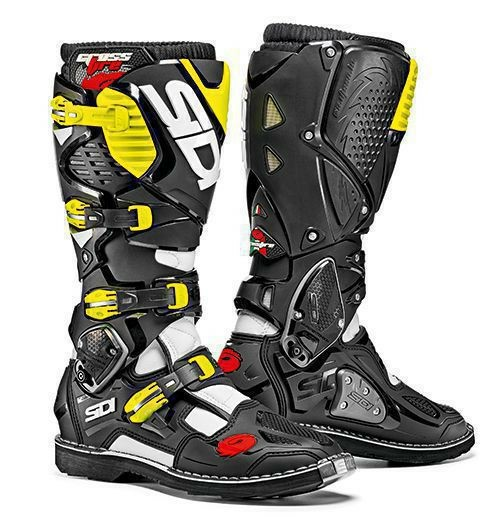 Cizme Sidi Crossfire 3 White-Black-Yellow Fluo