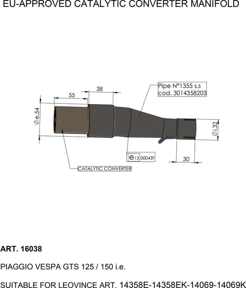 Catalytic Converter Stainless Steel, 1, nordicamoto.ro