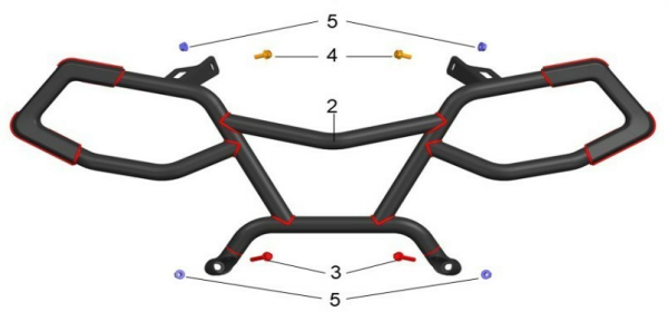 BULLBAR FAȚĂ ATV CFMOTO CFORCE 400 / 450 / 500 / 520 – NEGRU, 5, nordicamoto.ro