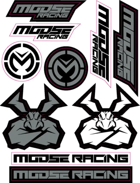 MOOSE RACING S2 Decal Black, Silver -1
