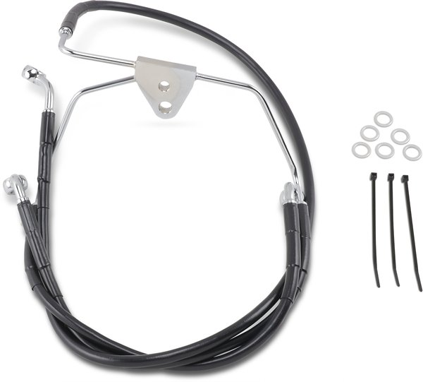 Extended Length Black Vinyl Brake Line Kit Black Oversize [+203 mm (8'')], 1, nordicamoto.ro