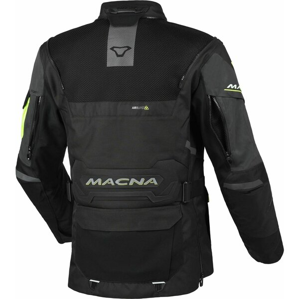 Geaca dama textil impermeabila touring/adventure MACNA FLEXODUS Night Eye™ XS Negru Night Eye/Galben fluo, 8, nordicamoto.ro