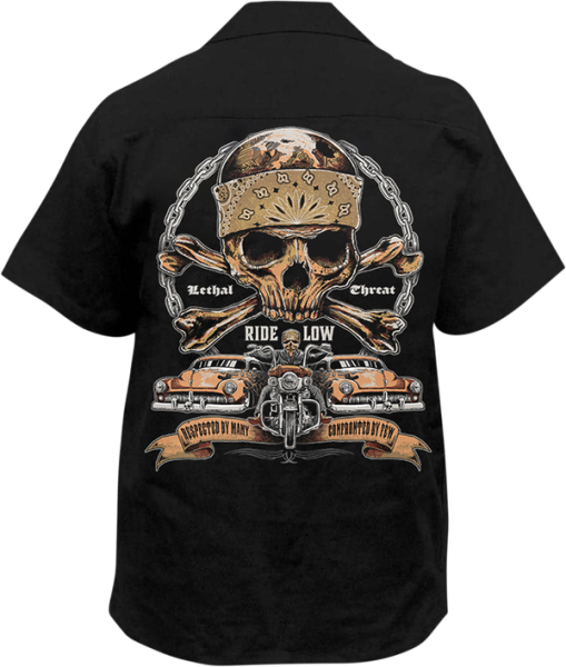 Ride Low Skull Printed Shop Shirt Black 3XL, 1, nordicamoto.ro