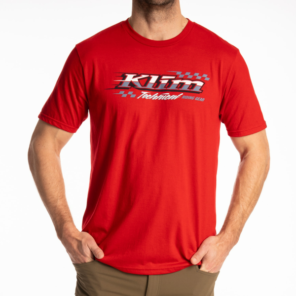 Tricou Klim Heritage Tri-blend Classic Red - White, 1, nordicamoto.ro