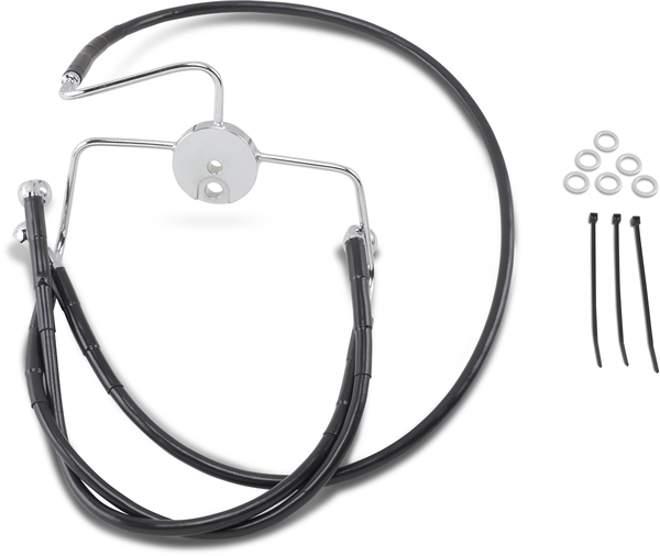 Extended Length Black Vinyl Brake Line Kit Black Oversize [+203 mm (8'')], 1, nordicamoto.ro