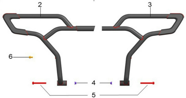 BULLBAR SPATE ATV CFMOTO CFORCE 400 / 450 / 500 / 520 – NEGRU, 4, nordicamoto.ro