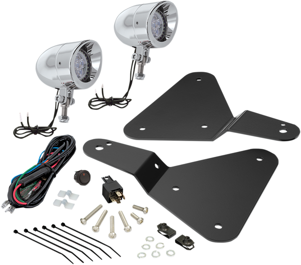 Lower Auxiliary Led Lights Chrome, 2, nordicamoto.ro
