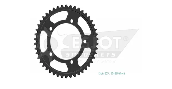 Pinion standard spate 525 negru, 1, nordicamoto.ro