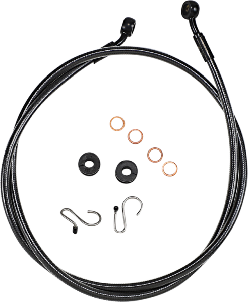 Braided Front Brake Line Black, Black Pearl Oversize [+203 mm (8'')], 1, nordicamoto.ro
