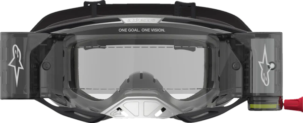 Ochelari Alpinestars Vision 8 Amber Roll-Off Argintiu/Negru/Lentila Clara, 4, nordicamoto.ro