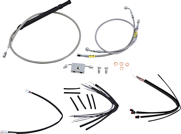 Handlebar Cable And Brake Line Kit For Burly Ape Handlebars Silver, 1, nordicamoto.ro