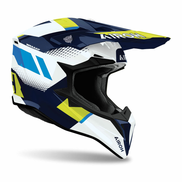 Casca Airoh Wraaap Vision Yellow/Blue Gloss, 4, nordicamoto.ro