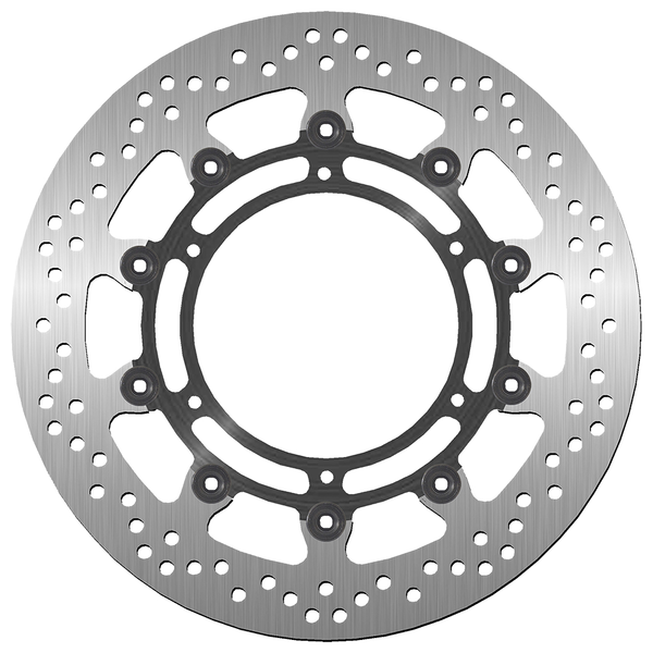 Brake Rotor Round Black, Silver, 1, nordicamoto.ro