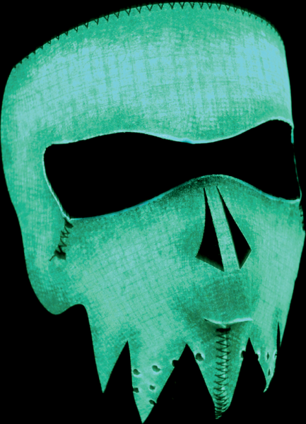 Face Mask Grey Skull Glow Black, White, 2, nordicamoto.ro