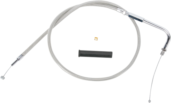 Stainless Braided Throttle Cable Silver, 1, nordicamoto.ro