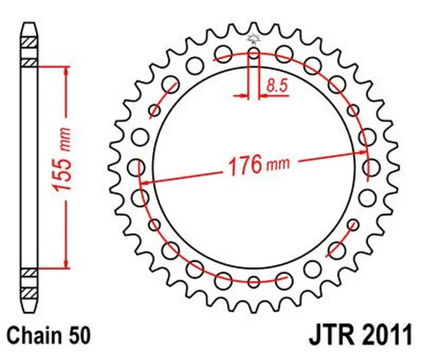 JT SPROCKETS Rear Sprocket Natural -0