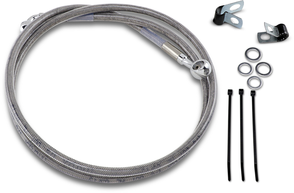 Extended Length Stainless Steel Brake Line Kit Silver, Clear-coated Oversize [+203 mm (8'')], 1, nordicamoto.ro