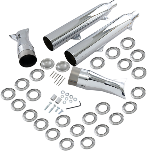 Slip-on Fishtail Mufflers Chrome, 1, nordicamoto.ro