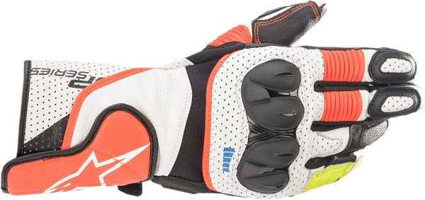 Manusi Piele Alpinestars SP-2 v3 Alb/Red Fluo/Negru-1