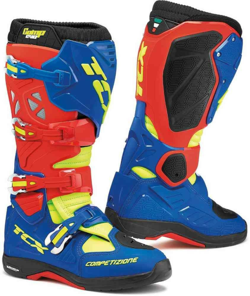 Cizme TCX Comp Evo2 Michelin Albastru Rosu Galben fluo