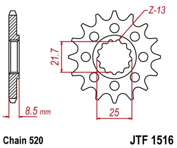 JT SPROCKETS Front Sprocket Natural -0