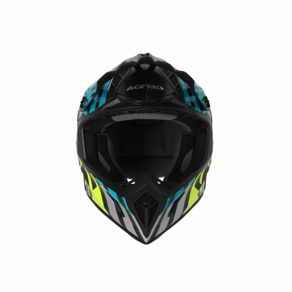 Casca Acerbis Steel Carbon 22.06 Light Blue/Fluo Yellow-0