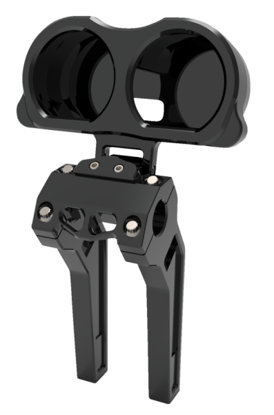 Dual Gauge Mount For Performance Risers Black, 1, nordicamoto.ro