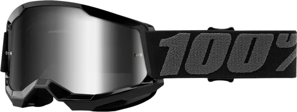 Ochelari Copii 100% Strata 2 Black Silver Mirror ONE SIZE, 1, nordicamoto.ro