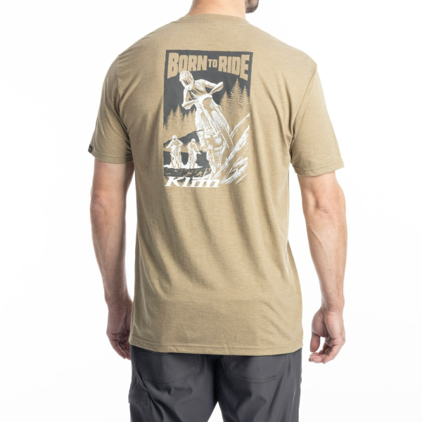 Tricou Klim Saddle Mountain Tri-blend Coyote Brown Heather - White-6