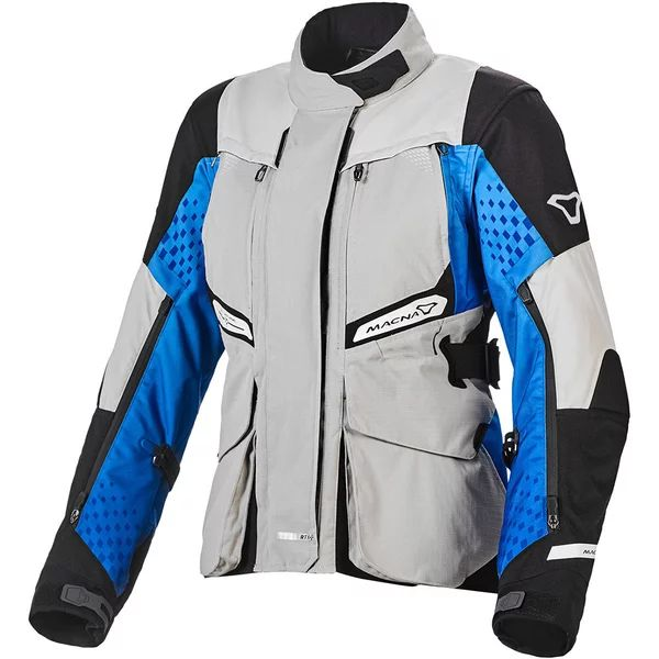 Geaca dama textil impermeabila touring/adventure MACNA FUSOR XS Negru/Gri/Albastru, 3, nordicamoto.ro