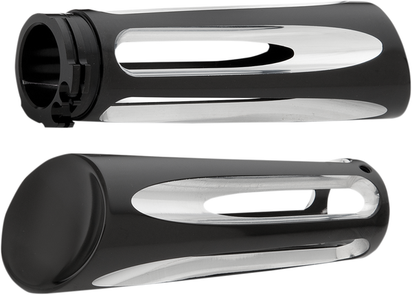 Ness-tech® Deep Cut Billet Grips Black, 1, nordicamoto.ro