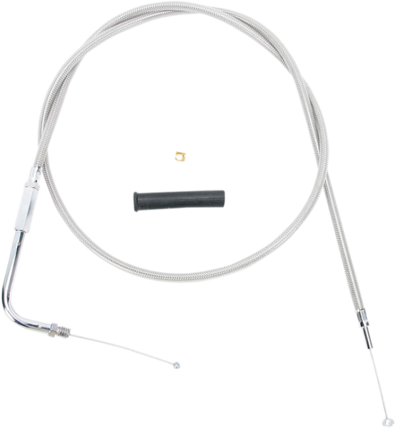 Stainless Braided Throttle Cable Silver, 1, nordicamoto.ro
