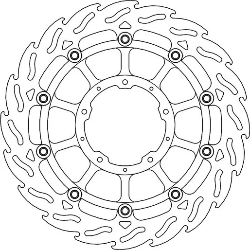 Seria Flame cu rotor flotant – Negru, Argintiu, Oțel inoxidabil, 1, nordicamoto.ro