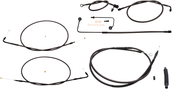 Standard Midnight Braided Handlebar Cable/brake Line Kit Black, 1, nordicamoto.ro