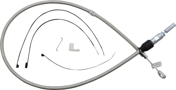 Polished Stainless Quick Connect Upper Clutch Cable Silver, 1, nordicamoto.ro
