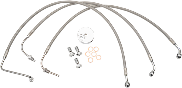 Stainless Steel Brake Line Kit Silver 38 cm - 43 cm (15' - 17'), 1, nordicamoto.ro