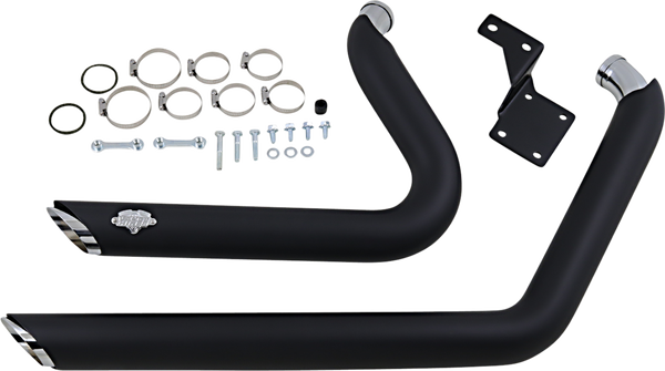 Shortshots Staggered Exhaust System Black, 3, nordicamoto.ro
