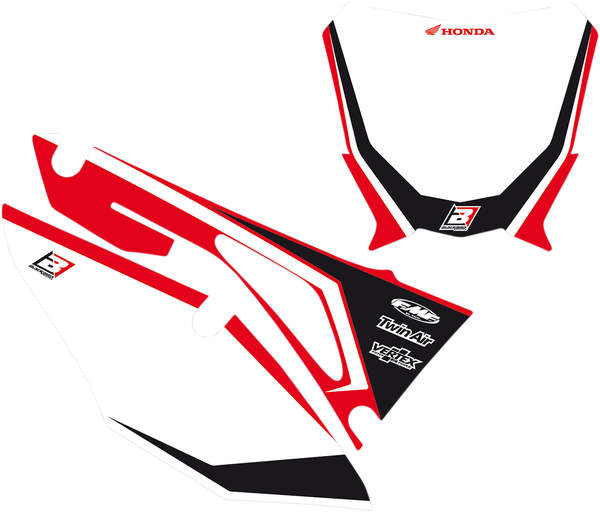 Pre-cut Number Plates With Graphics Black, Red, White, 1, nordicamoto.ro