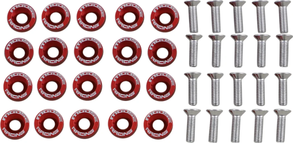 Fender Washer Kit Red, 1, nordicamoto.ro