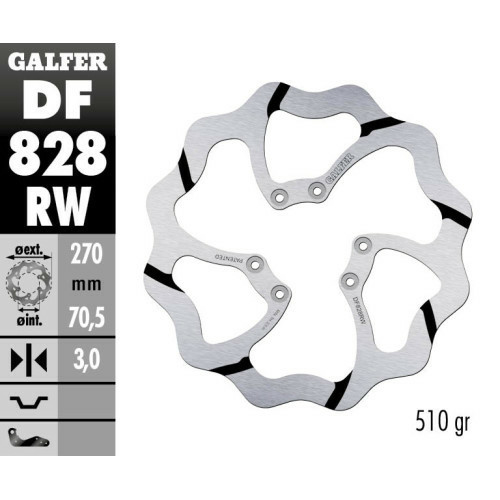 Disc frana fata TM EN/MX 125-530 Galfer Grooved