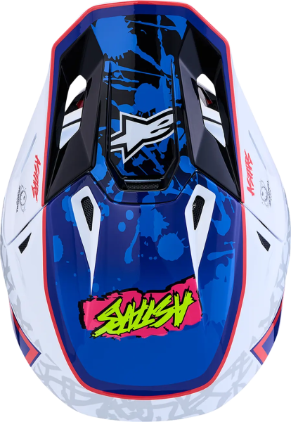 Casca Alpinestars S-M7 Blaster Alb/Albastru/Rosu XS, 6, nordicamoto.ro