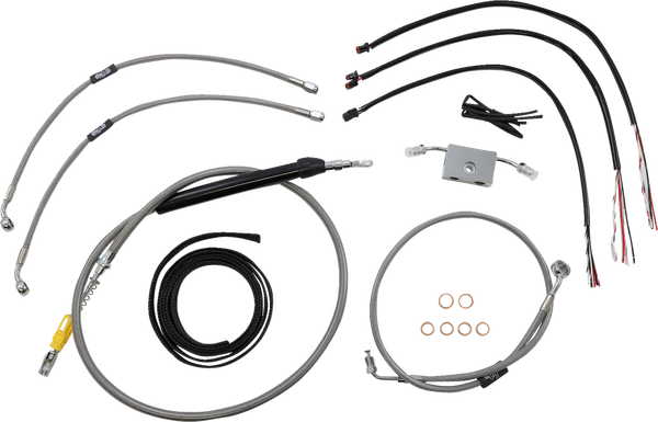 Complete Stainless Braided Handlebar Cable/brake Line Kit Silver, 1, nordicamoto.ro