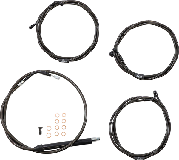 Standard Midnight Braided Handlebar Cable/brake Line Kit Black, 2, nordicamoto.ro